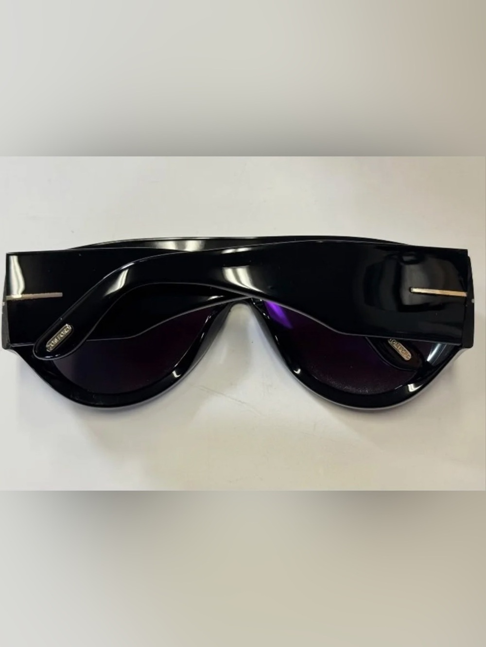 Tom Ford Black Shield Sunglasses with Dark Smoke Lenses - Picture 8 of 12